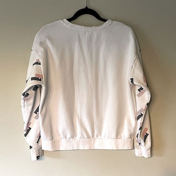NEW! Women’s, White/Pink/Black, Crewneck, Loose-Fit, Puma Sweatshirt. Size Small - Picture 2 of 3